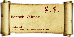 Hersch Viktor névjegykártya